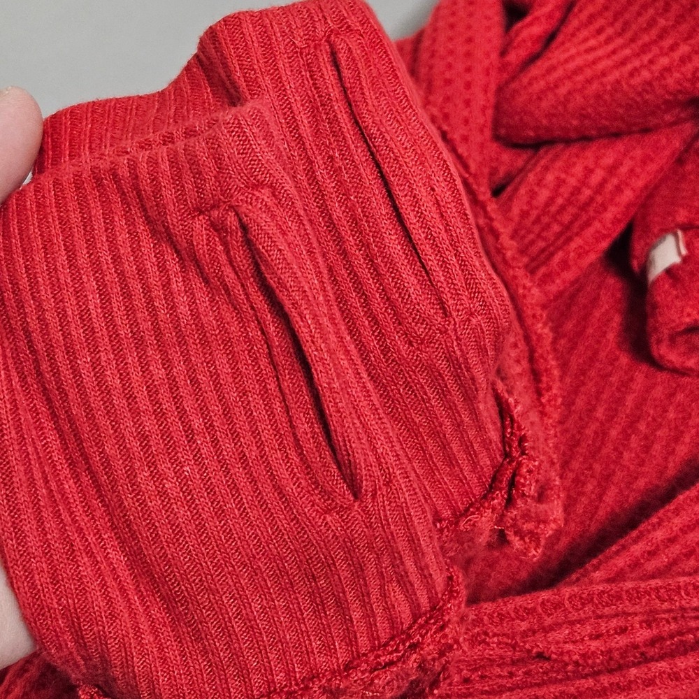 Free People We The Free North Shore Thermal Top Phoenix Red XS Boho Cozy Slouchy - Picture 8 of 12